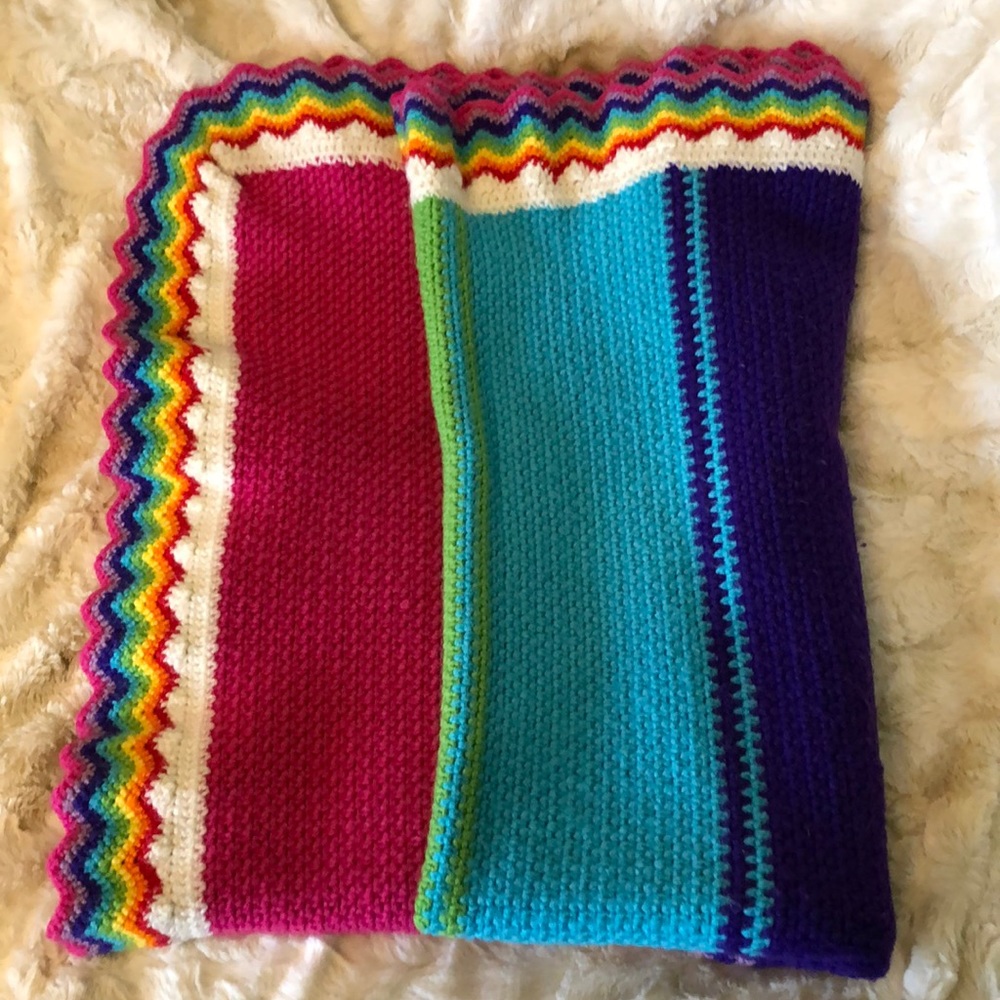 Crochet rainbow blanket